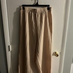 Beige Pleated Pants